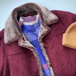 Vintage Deep Purple Faux Suede Coat